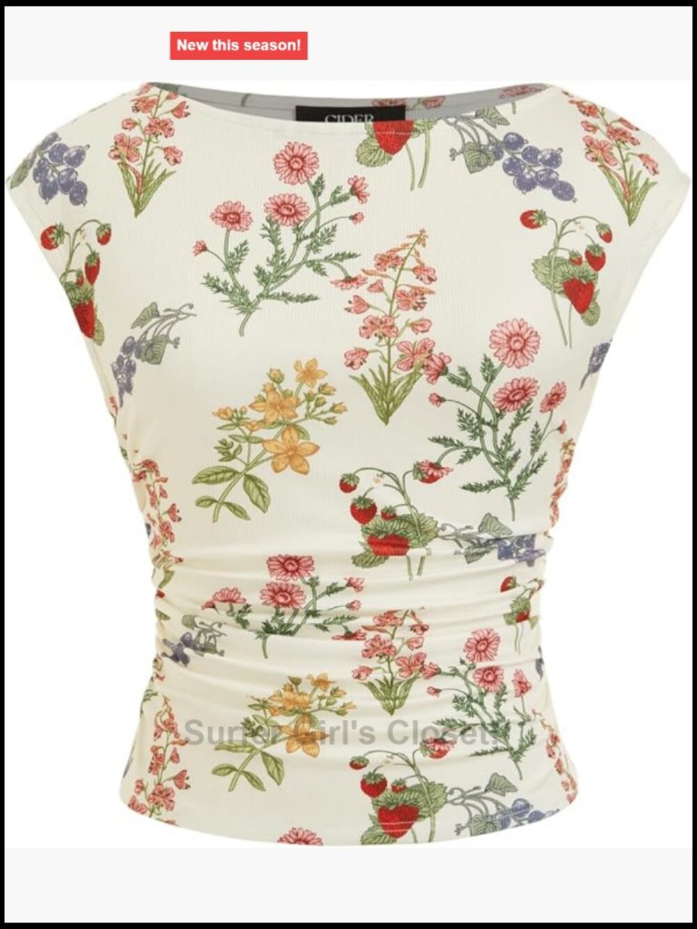 Women's Sleeveless Ruched Crop Tank Top Boat Neck Polyester Blend